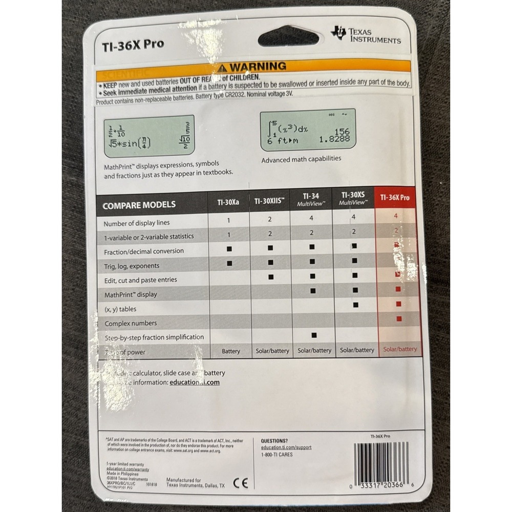 Texas Instruments TI-36X Pro Advanced Scientific Calculator with Math Print-New - Picture 2 of 3